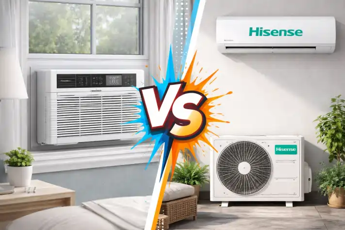 کولرگازی پنجره‌ای هایسنس بهتر است یا اسپلیت هایسنس؟