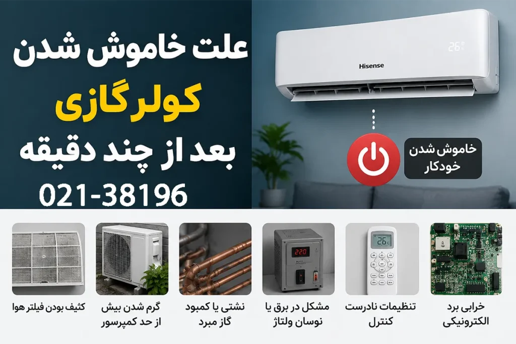 علت خاموش شدن کولرگازی بعد از چند دقیقه